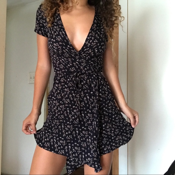 brandy melville blue wrap dress